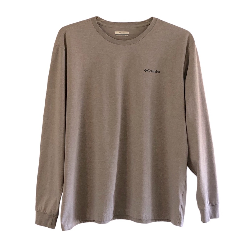 Columbia Men’s Gray Pine Tree Flag Graphic Long Sleeve Tee Shirt Sz XL